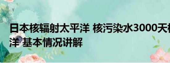 日本核辐射太平洋 核污染水3000天横跨太平洋 基本情况讲解