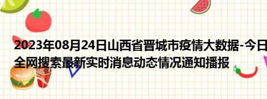 2023年08月24日山西省晋城市疫情大数据-今日/今天疫情全网搜索最新实时消息动态情况通知播报