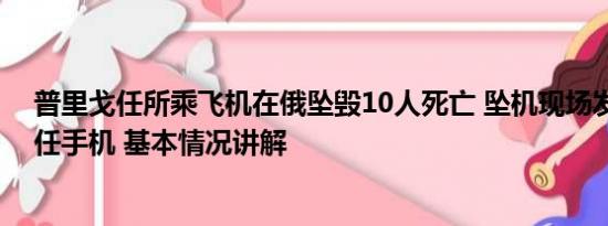 普里戈任所乘飞机在俄坠毁10人死亡 坠机现场发现普里戈任手机 基本情况讲解