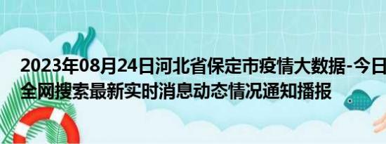 2023年08月24日河北省保定市疫情大数据-今日/今天疫情全网搜索最新实时消息动态情况通知播报