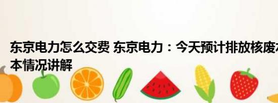 东京电力怎么交费 东京电力：今天预计排放核废水200吨 基本情况讲解