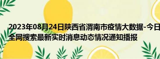 2023年08月24日陕西省渭南市疫情大数据-今日/今天疫情全网搜索最新实时消息动态情况通知播报