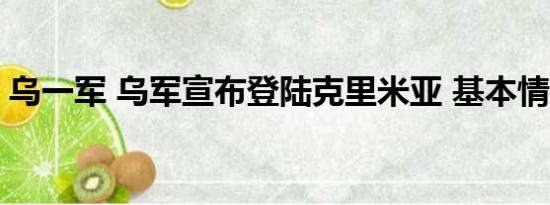 乌一军 乌军宣布登陆克里米亚 基本情况讲解