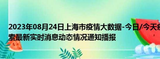 2023年08月24日上海市疫情大数据-今日/今天疫情全网搜索最新实时消息动态情况通知播报