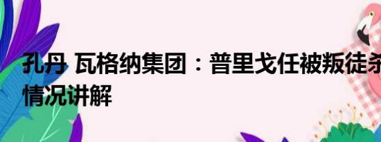 孔丹 瓦格纳集团：普里戈任被叛徒杀害 基本情况讲解