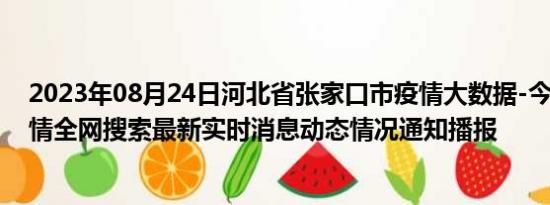 2023年08月24日河北省张家口市疫情大数据-今日/今天疫情全网搜索最新实时消息动态情况通知播报