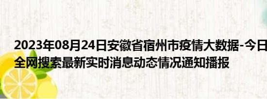 2023年08月24日安徽省宿州市疫情大数据-今日/今天疫情全网搜索最新实时消息动态情况通知播报