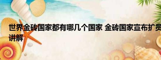 世界金砖国家都有哪几个国家 金砖国家宣布扩员 基本情况讲解