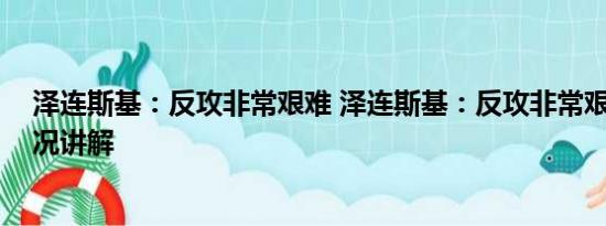 泽连斯基：反攻非常艰难 泽连斯基：反攻非常艰难 基本情况讲解