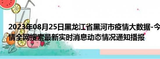 2023年08月25日黑龙江省黑河市疫情大数据-今日/今天疫情全网搜索最新实时消息动态情况通知播报