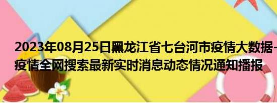 2023年08月25日黑龙江省七台河市疫情大数据-今日/今天疫情全网搜索最新实时消息动态情况通知播报