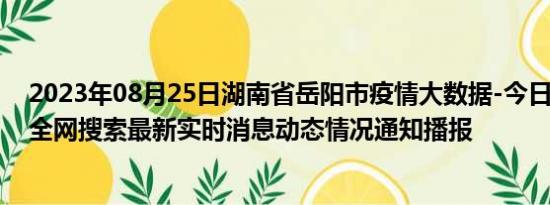 2023年08月25日湖南省岳阳市疫情大数据-今日/今天疫情全网搜索最新实时消息动态情况通知播报