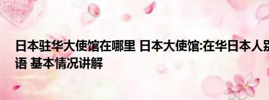 日本驻华大使馆在哪里 日本大使馆:在华日本人别大声说日语 基本情况讲解