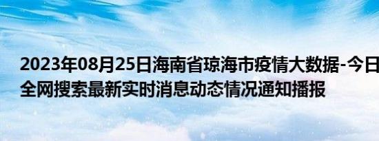 2023年08月25日海南省琼海市疫情大数据-今日/今天疫情全网搜索最新实时消息动态情况通知播报