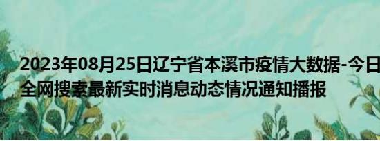 2023年08月25日辽宁省本溪市疫情大数据-今日/今天疫情全网搜索最新实时消息动态情况通知播报