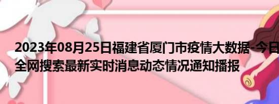 2023年08月25日福建省厦门市疫情大数据-今日/今天疫情全网搜索最新实时消息动态情况通知播报