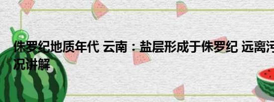 侏罗纪地质年代 云南：盐层形成于侏罗纪 远离污染 基本情况讲解