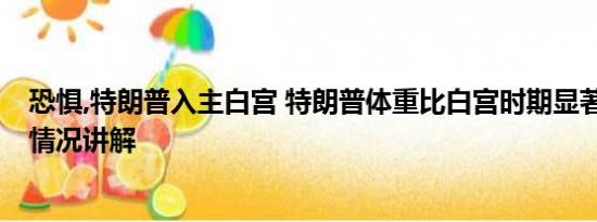 恐惧,特朗普入主白宫 特朗普体重比白宫时期显著下降 基本情况讲解