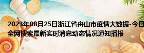 2023年08月25日浙江省舟山市疫情大数据-今日/今天疫情全网搜索最新实时消息动态情况通知播报