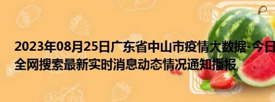 2023年08月25日广东省中山市疫情大数据-今日/今天疫情全网搜索最新实时消息动态情况通知播报