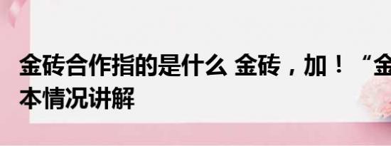 金砖合作指的是什么 金砖，加！“金砖 ” 基本情况讲解