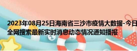 2023年08月25日海南省三沙市疫情大数据-今日/今天疫情全网搜索最新实时消息动态情况通知播报