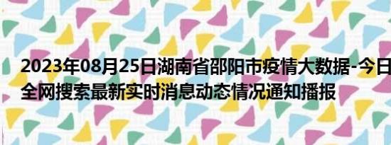 2023年08月25日湖南省邵阳市疫情大数据-今日/今天疫情全网搜索最新实时消息动态情况通知播报