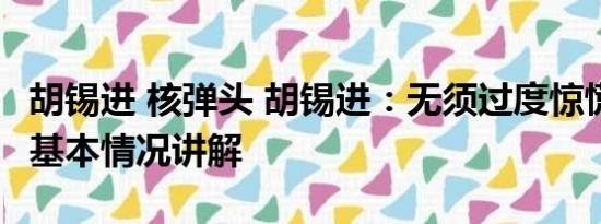 胡锡进 核弹头 胡锡进：无须过度惊慌核污水 基本情况讲解