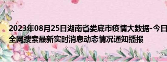 2023年08月25日湖南省娄底市疫情大数据-今日/今天疫情全网搜索最新实时消息动态情况通知播报