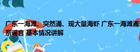 广东一海滩、突然涌、现大量海虾 广东一海滩涌现大量海虾系谣言 基本情况讲解