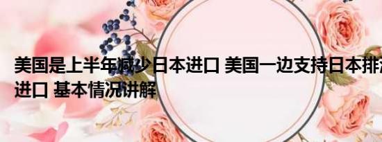 美国是上半年减少日本进口 美国一边支持日本排海一边减少进口 基本情况讲解