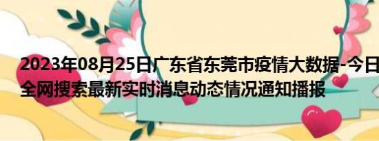 2023年08月25日广东省东莞市疫情大数据-今日/今天疫情全网搜索最新实时消息动态情况通知播报