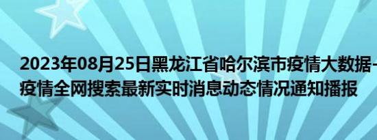 2023年08月25日黑龙江省哈尔滨市疫情大数据-今日/今天疫情全网搜索最新实时消息动态情况通知播报