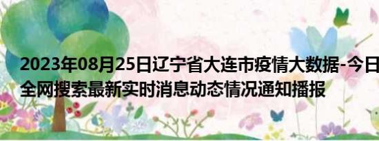 2023年08月25日辽宁省大连市疫情大数据-今日/今天疫情全网搜索最新实时消息动态情况通知播报