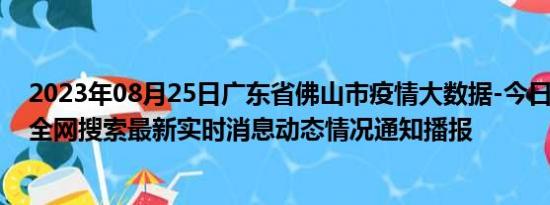 2023年08月25日广东省佛山市疫情大数据-今日/今天疫情全网搜索最新实时消息动态情况通知播报