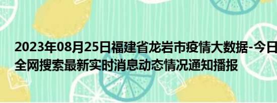 2023年08月25日福建省龙岩市疫情大数据-今日/今天疫情全网搜索最新实时消息动态情况通知播报