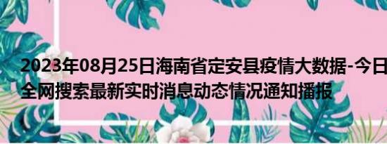 2023年08月25日海南省定安县疫情大数据-今日/今天疫情全网搜索最新实时消息动态情况通知播报