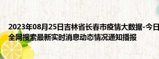 2023年08月25日吉林省长春市疫情大数据-今日/今天疫情全网搜索最新实时消息动态情况通知播报