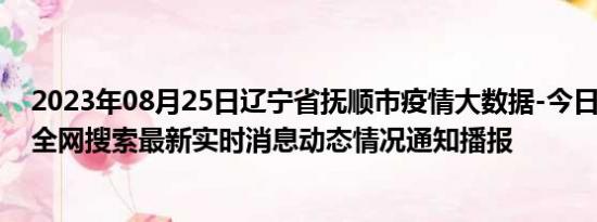 2023年08月25日辽宁省抚顺市疫情大数据-今日/今天疫情全网搜索最新实时消息动态情况通知播报