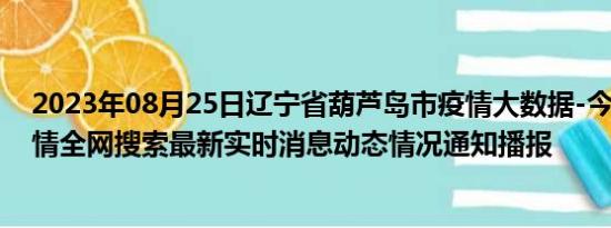 2023年08月25日辽宁省葫芦岛市疫情大数据-今日/今天疫情全网搜索最新实时消息动态情况通知播报