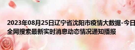 2023年08月25日辽宁省沈阳市疫情大数据-今日/今天疫情全网搜索最新实时消息动态情况通知播报