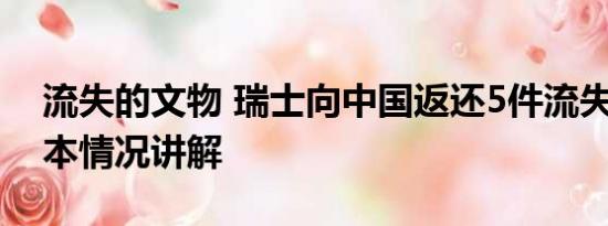 流失的文物 瑞士向中国返还5件流失文物 基本情况讲解