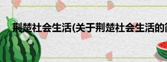 荆楚社会生活(关于荆楚社会生活的简介)