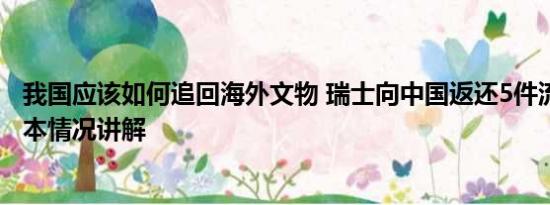 我国应该如何追回海外文物 瑞士向中国返还5件流失文物 基本情况讲解