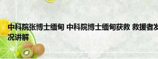 中科院张博士缅甸 中科院博士缅甸获救 救援者发声 基本情况讲解