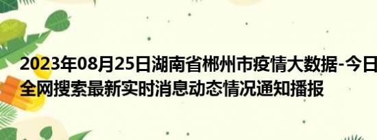 2023年08月25日湖南省郴州市疫情大数据-今日/今天疫情全网搜索最新实时消息动态情况通知播报