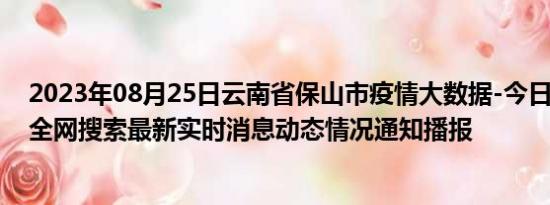 2023年08月25日云南省保山市疫情大数据-今日/今天疫情全网搜索最新实时消息动态情况通知播报