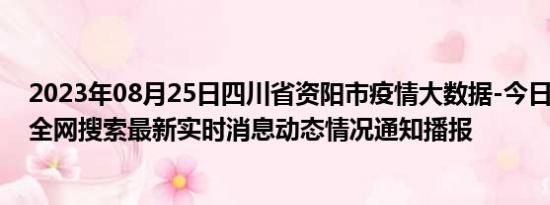 2023年08月25日四川省资阳市疫情大数据-今日/今天疫情全网搜索最新实时消息动态情况通知播报