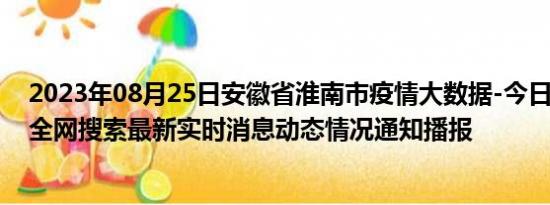 2023年08月25日安徽省淮南市疫情大数据-今日/今天疫情全网搜索最新实时消息动态情况通知播报