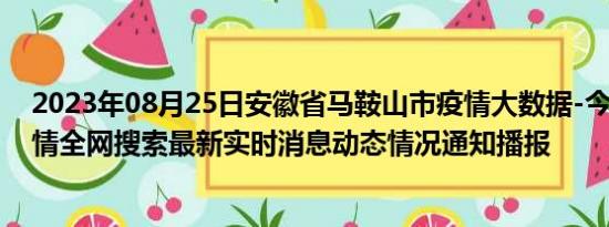 2023年08月25日安徽省马鞍山市疫情大数据-今日/今天疫情全网搜索最新实时消息动态情况通知播报